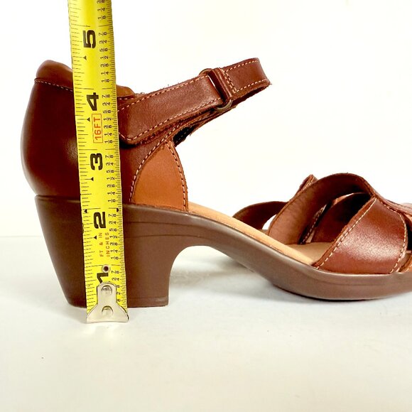 Clarks Emily Daisy Maryjane Brown Leather Ortholite Sandal Pumps Size 9.5 - Picture 11 of 11